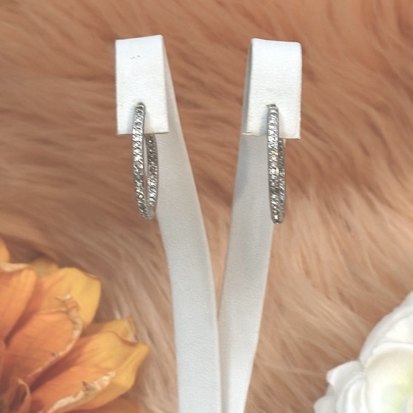 Micro Pave Crystal Pierced Earrings NEW! - Picture 1 of 7